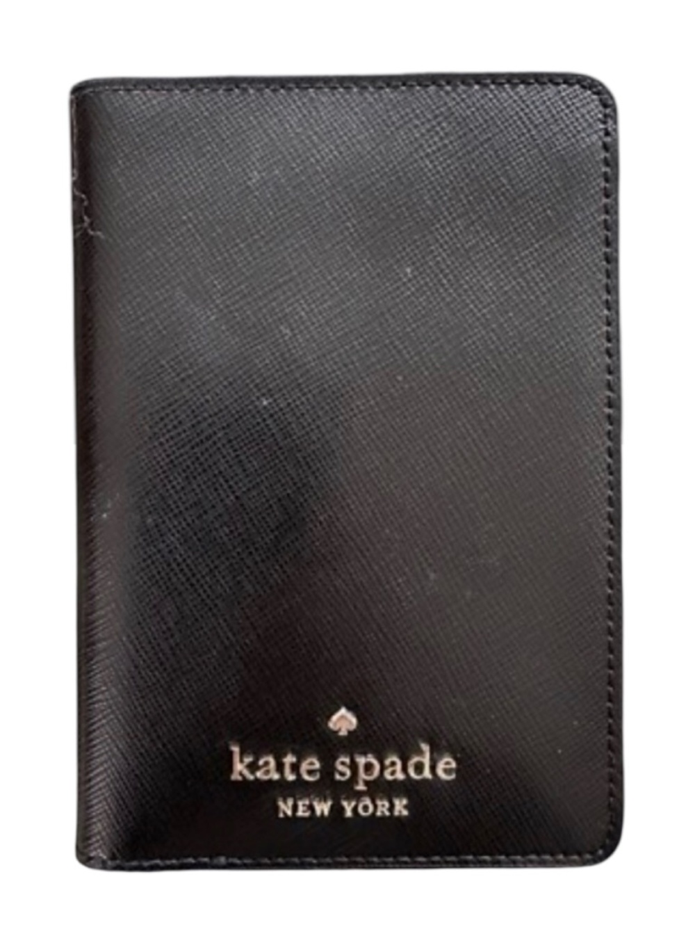Kate Spade Madison Black Saffiano Leather Passport Case Holder Travel Wallet